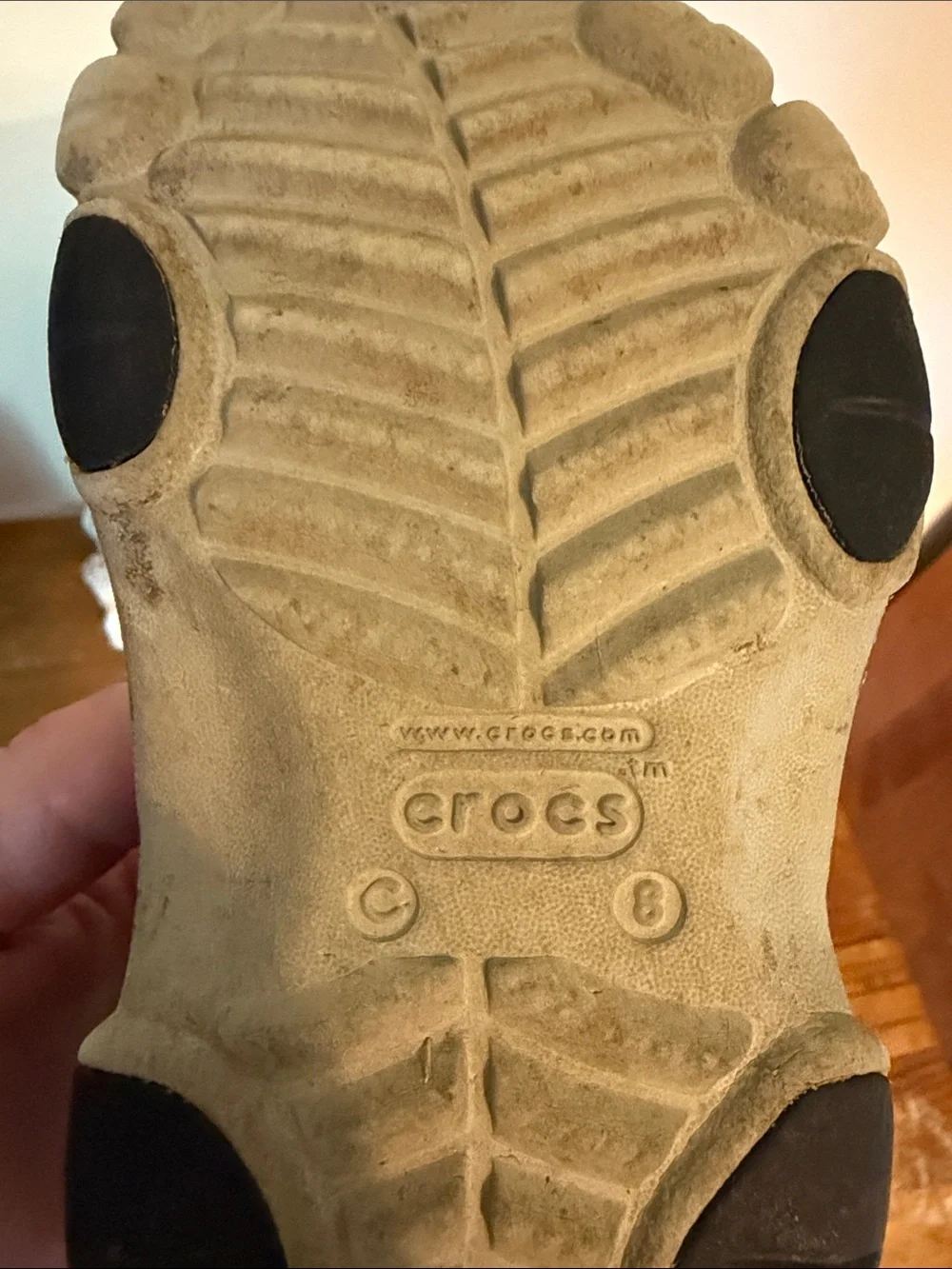 Toddler camo CROCS with adjustable strap sz. 8